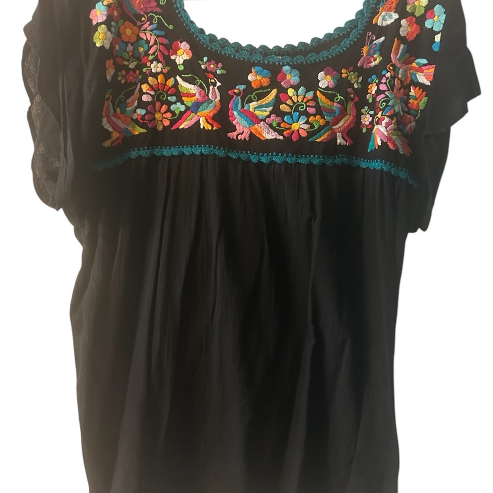 Black Embroidered Blouse